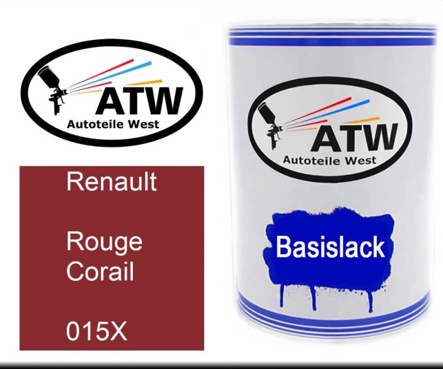 Renault, Rouge Corail, 015X: 500ml Lackdose, von ATW Autoteile West.